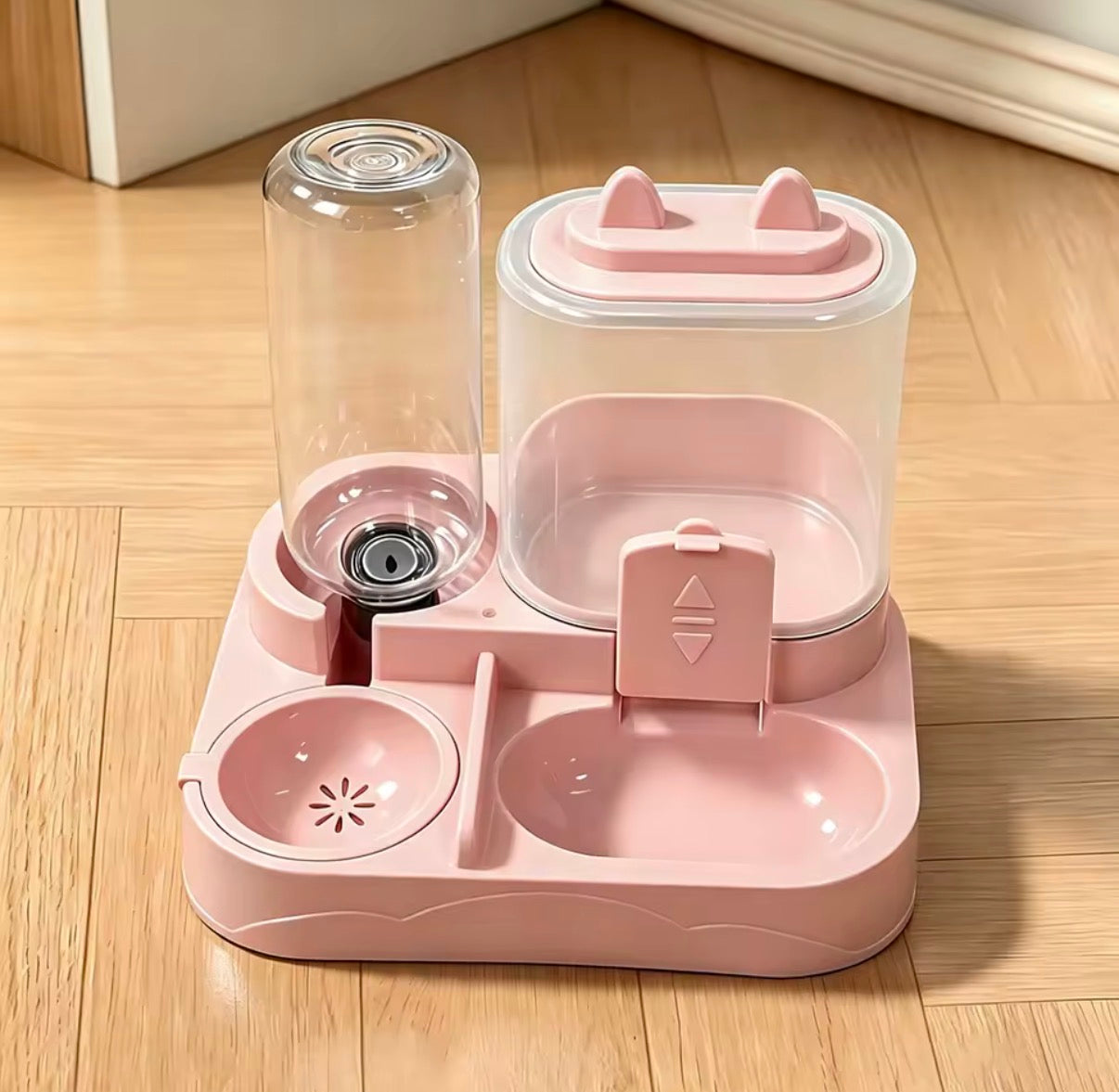 2-in-1 Large Pet Feeder & Water Dispenser, No Battery, For Cats Dogs Travel