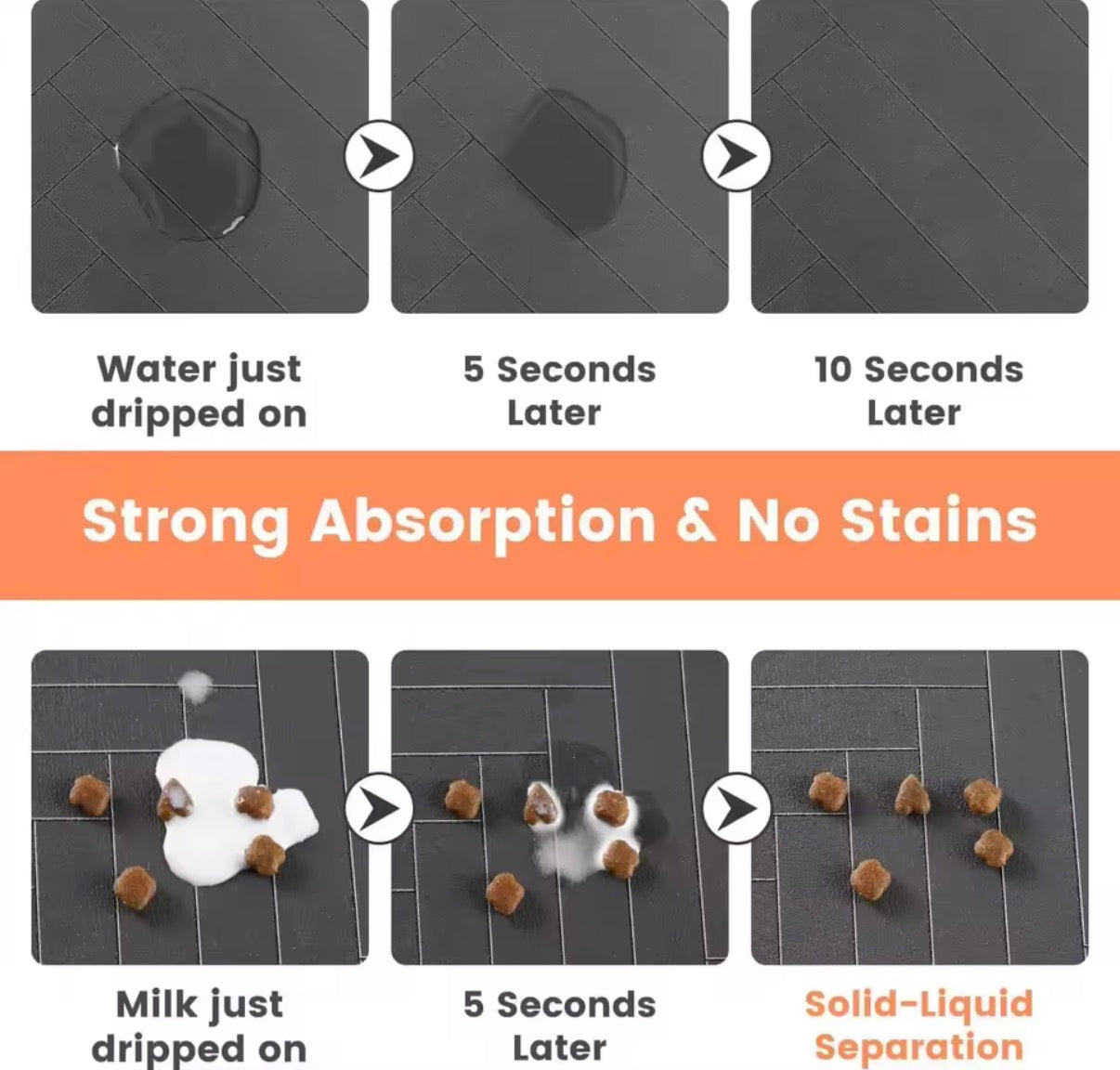 Pet Feeding Mat Absorbent Pet Placemat Rubber Quick Dry Waterproof Mat for Cat and Dog