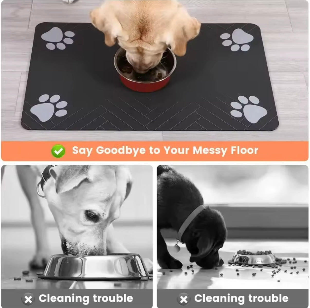 Pet Feeding Mat Absorbent Pet Placemat Rubber Quick Dry Waterproof Mat for Cat and Dog