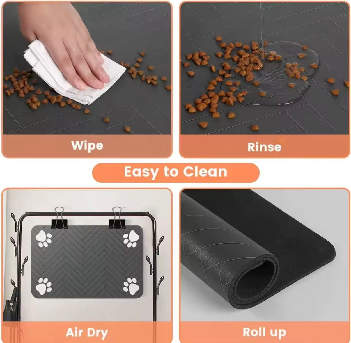 Pet Feeding Mat Absorbent Pet Placemat Rubber Quick Dry Waterproof Mat for Cat and Dog
