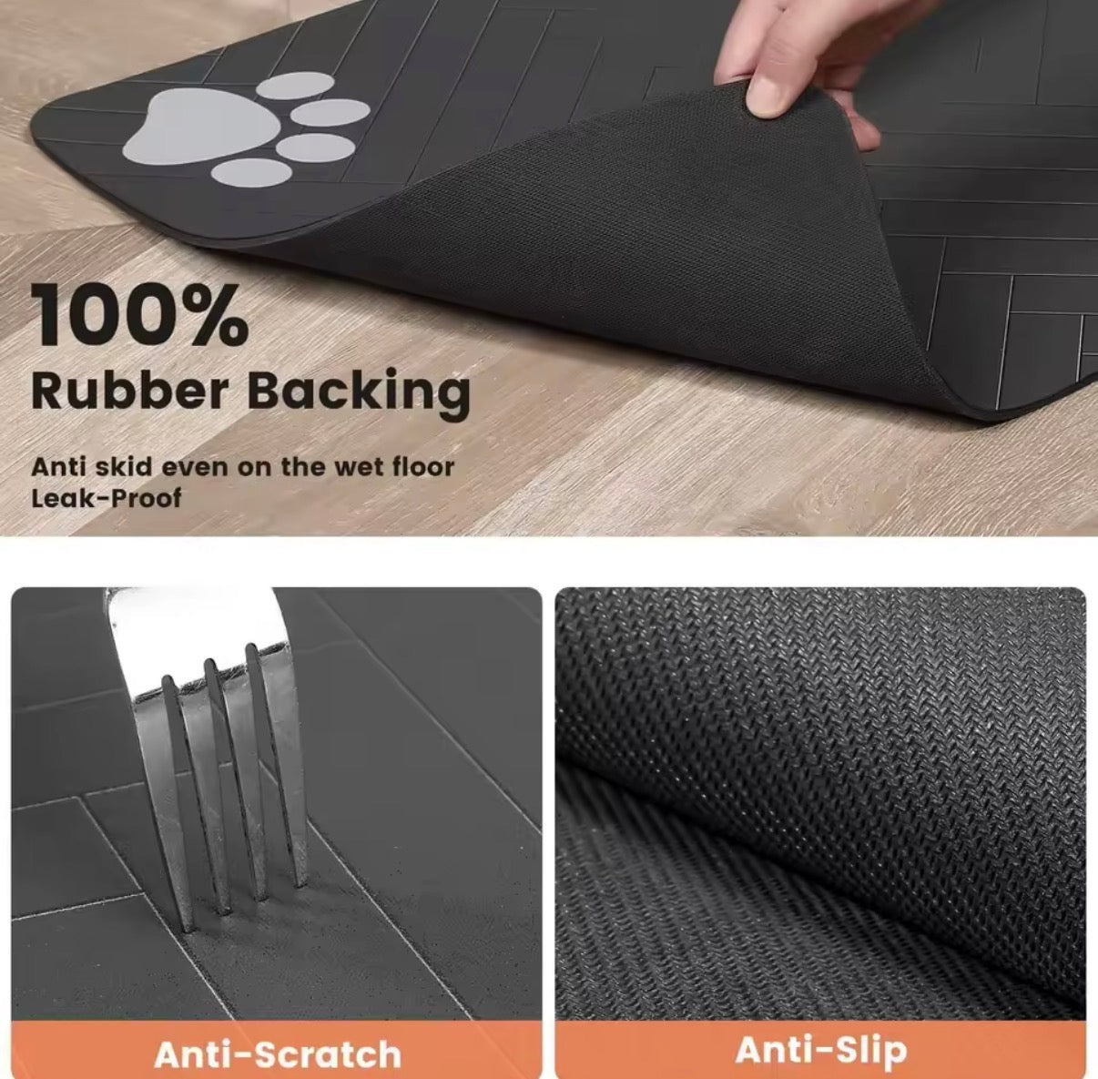 Pet Feeding Mat Absorbent Pet Placemat Rubber Quick Dry Waterproof Mat for Cat and Dog